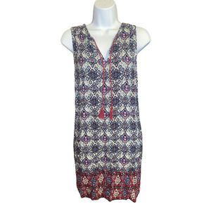 Beachlunchlounge Kayla Sleeveless Tassel Antique Claret Shift Dress Size Small